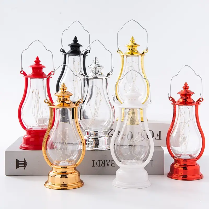 1pc retro portable flameless candle lamp led luminous night light creative small oil lamp holiday decoration ornament creative atmosphere lamp creative wine pot candle light wind lamp ornament details 2