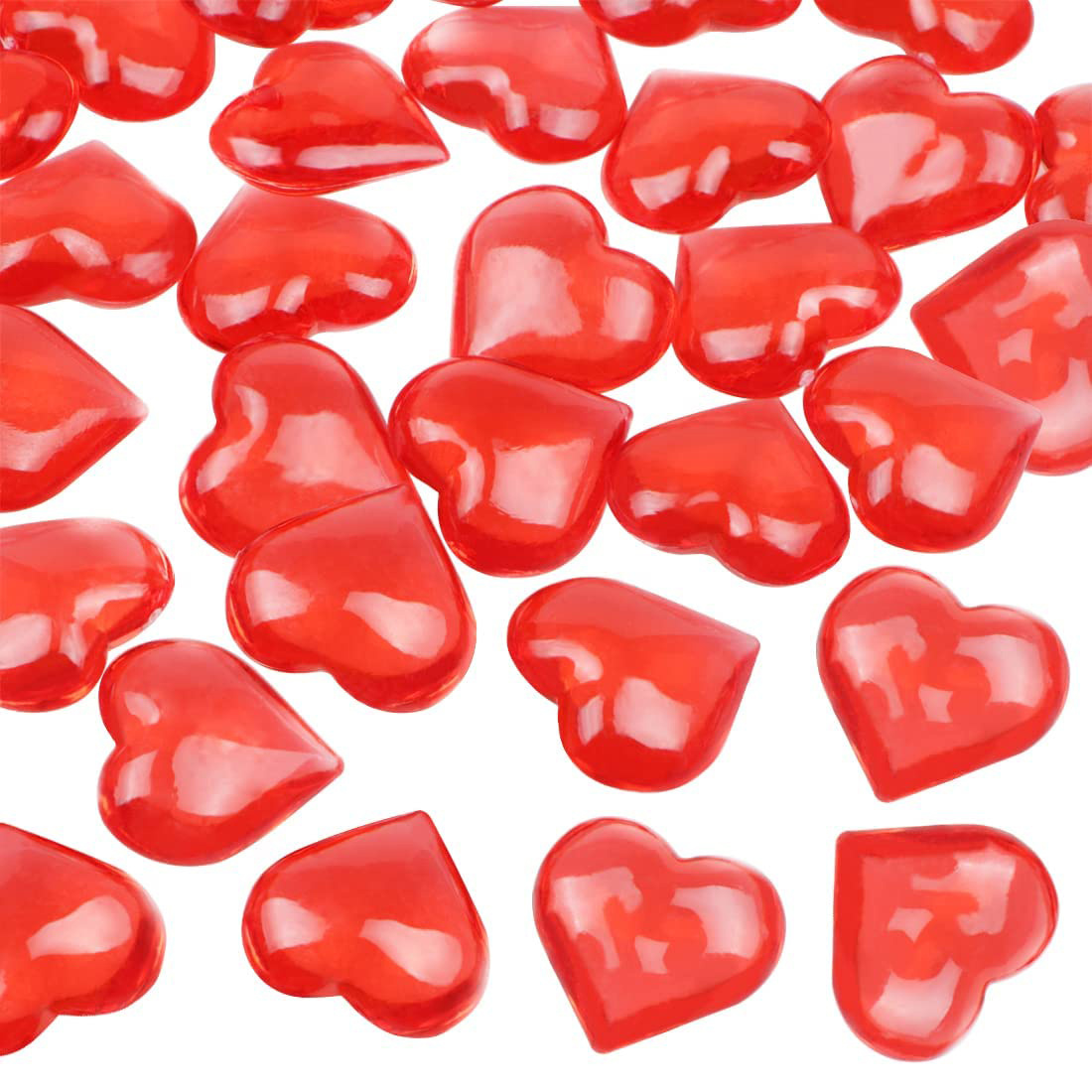 HUIANER Pink Acrylic Heart Gems 1lb Hearts Shaped Crystals Beads for Valentine's Day Decorations Vase Filler Table Scatter Engagement Wedding Home