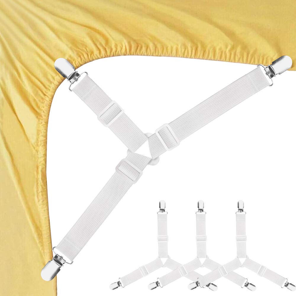 Bed Sheet Fasteners, Adjustable Triangular Elastic Strap Holder, Strap  Clip, Used For Bed Sheets, Mattress Covers, Sofa Cushions - Temu