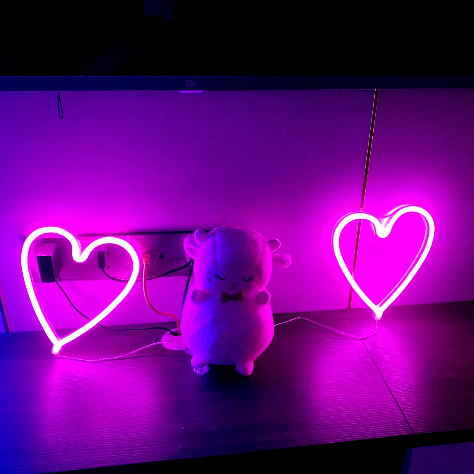 Heart Shaped Lights Blue Heart Neon Light Valentine Heart Temu