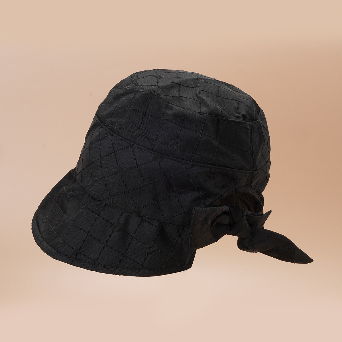 Plaid Embossed Bucket Hat Solid Color Trendy Casual Basin Hat