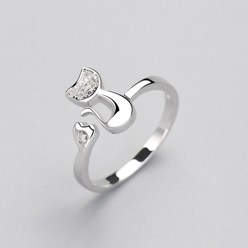 Cat Kitten Open Ring, 18K Plated