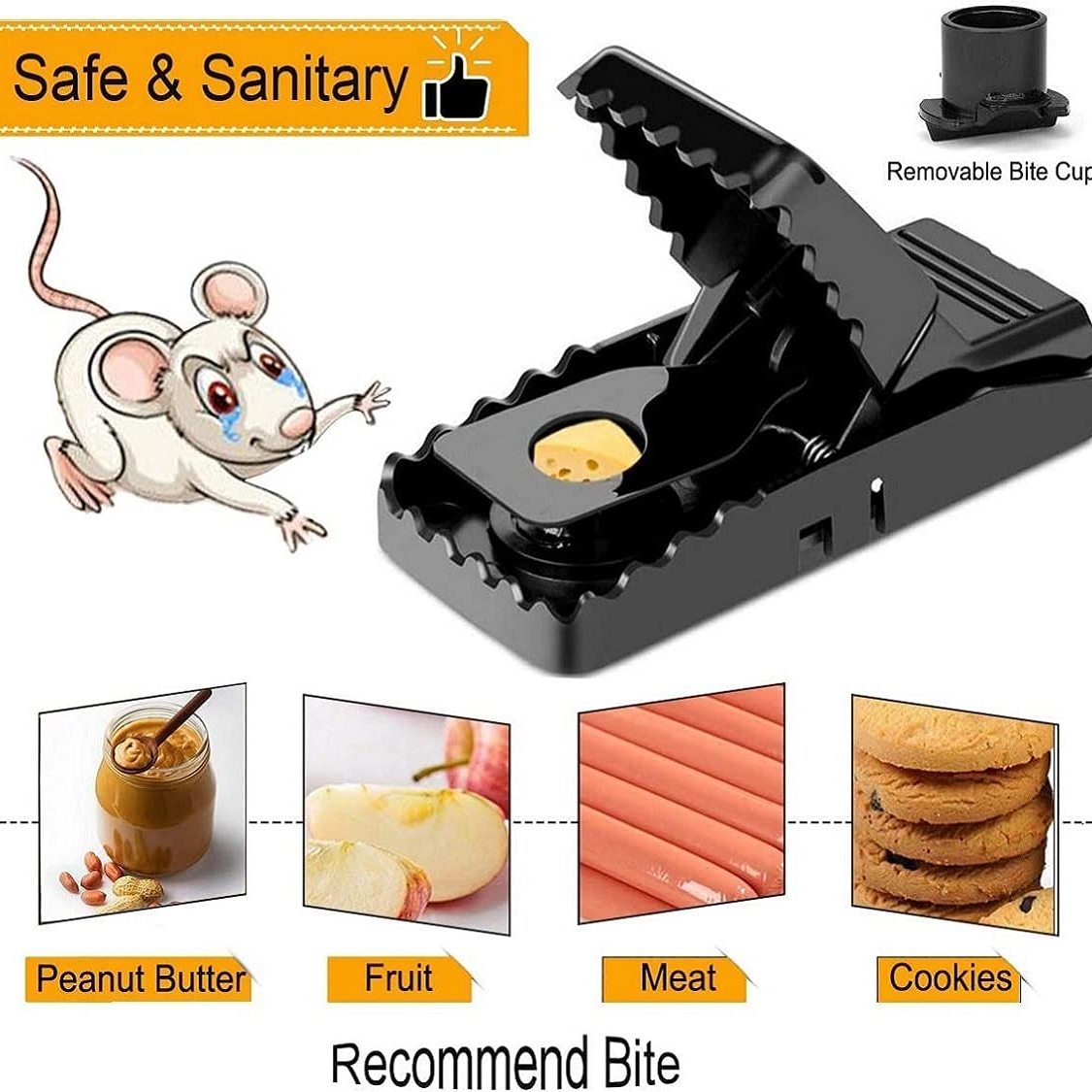 High Sensitivity Aggressive Bites Mouse Clip Mouse Trap Boxed Mouse Trap  With Removable Bait Cup, Indoor And Outdoor Universal - Temu