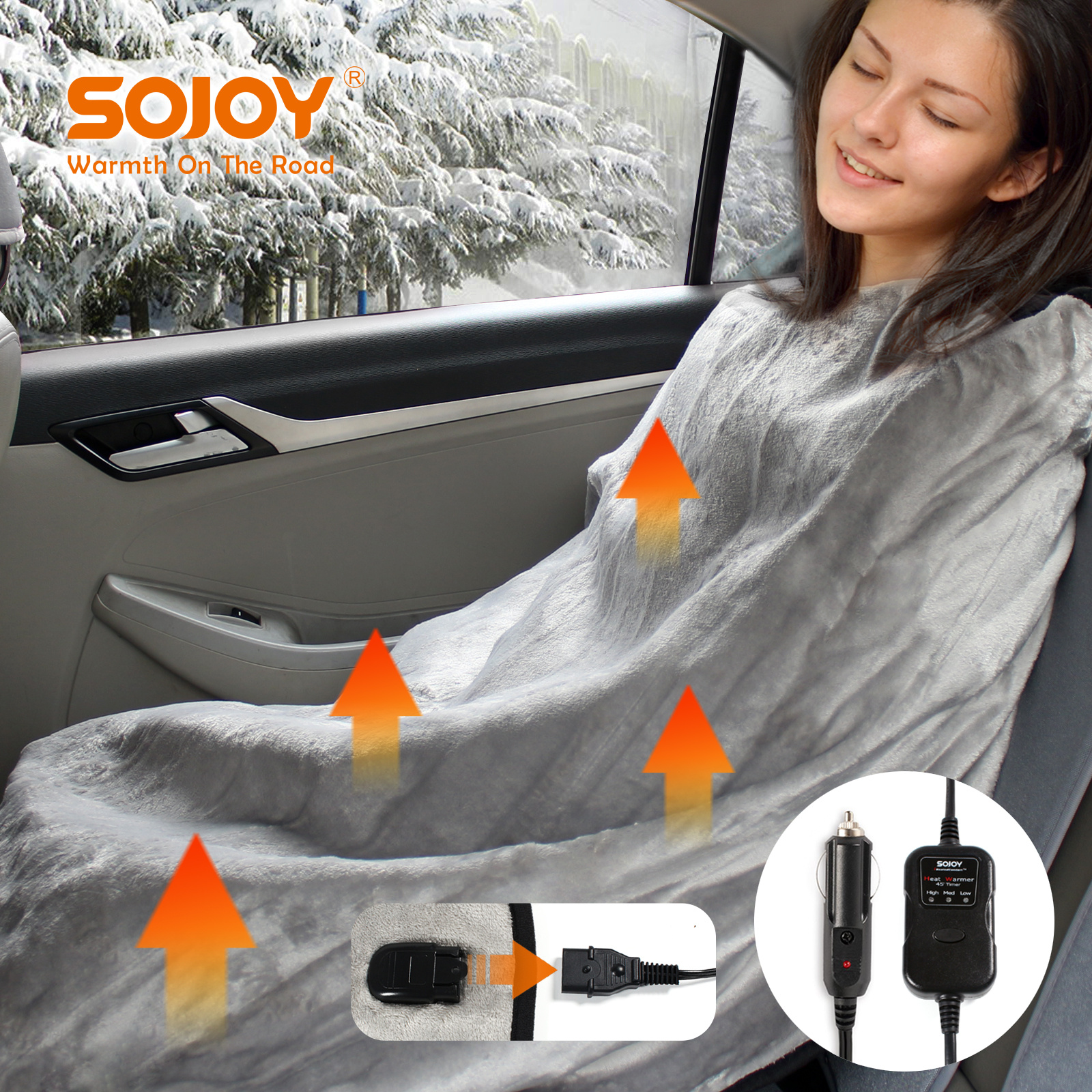 Sojoy Washable Electric Car Blanket, Heated 12 Volt Fleece Travel Throw For  Car And Rv,great For Cold Weather And Emergency Kits(grey) - Temu