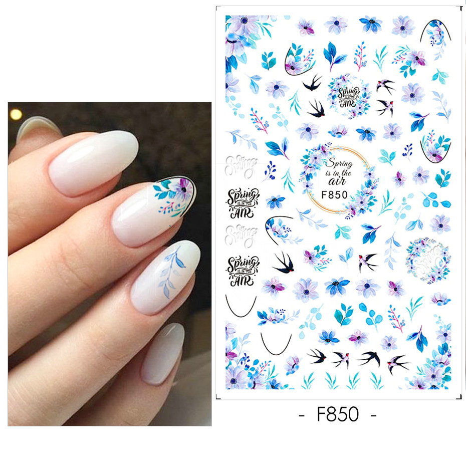 3d Nail Art Stickers Set Colorful Floral Designs With - Temu