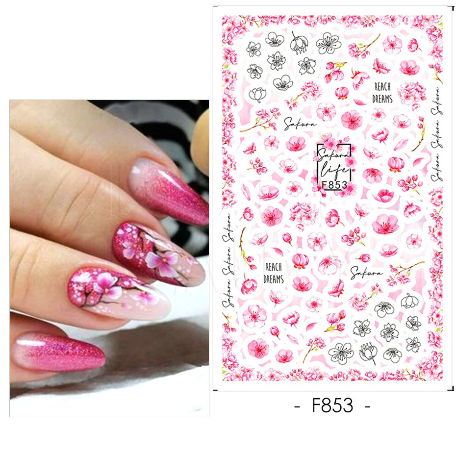 3d Nail Art Stickers Set Colorful Floral Designs With - Temu