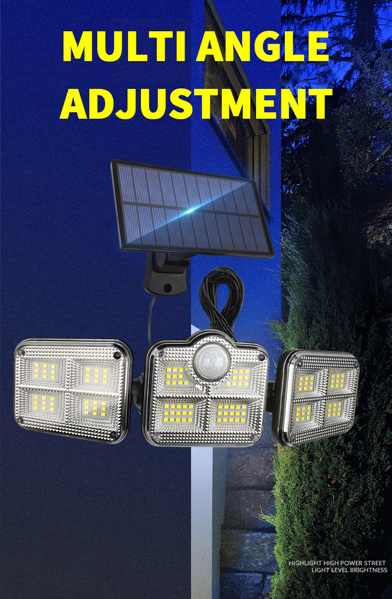 Luces solares de seguridad para exteriores con movimiento 1000 lúmenes 48 luces  LED separables IP65 impermeable iluminación gran angular de 120 y – Yaxa  Costa Rica