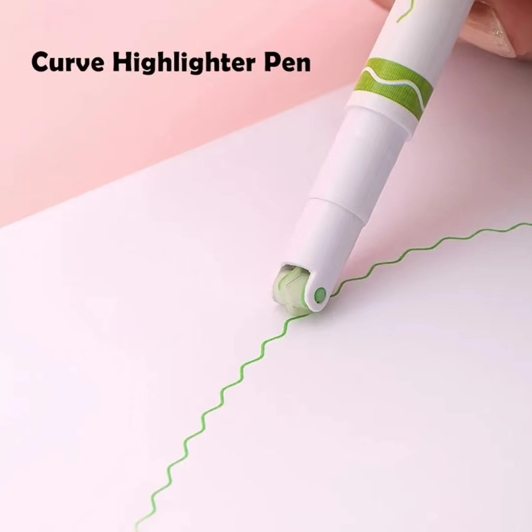 Quick drying Colorful Curve Highlighters Cute Pattern - Temu