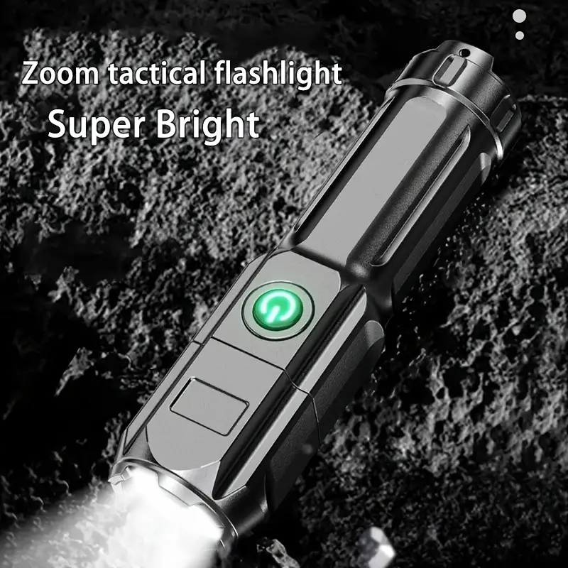 1pc powerful zoomable flashlight outdoor multi functional portable home small flashlight telescopic zoom light details 1