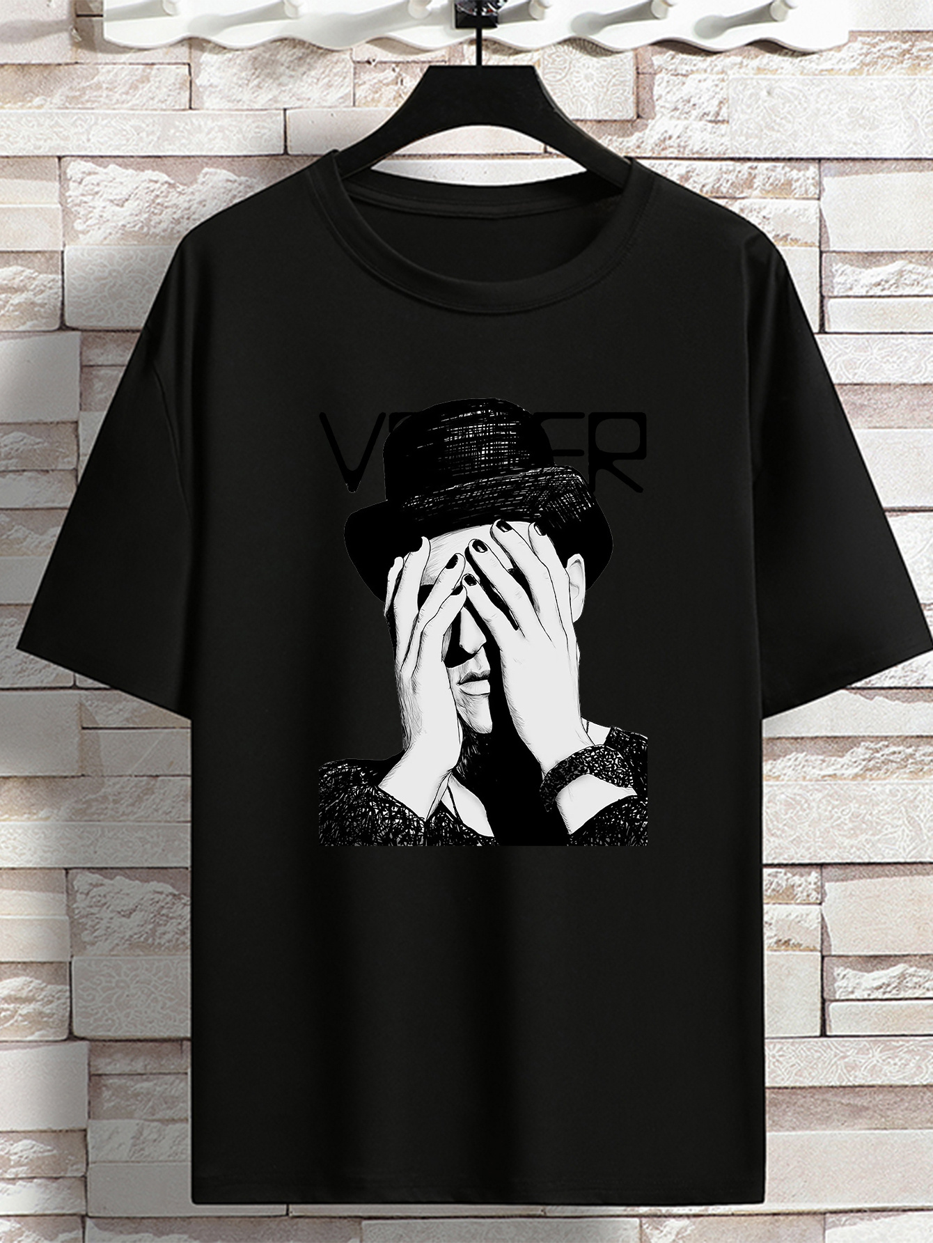 Camiseta Casual Con Estampado QR Para Hombres - Manga Corta, Tejido Cómodo Y Suelto, Ideal Para Regalo