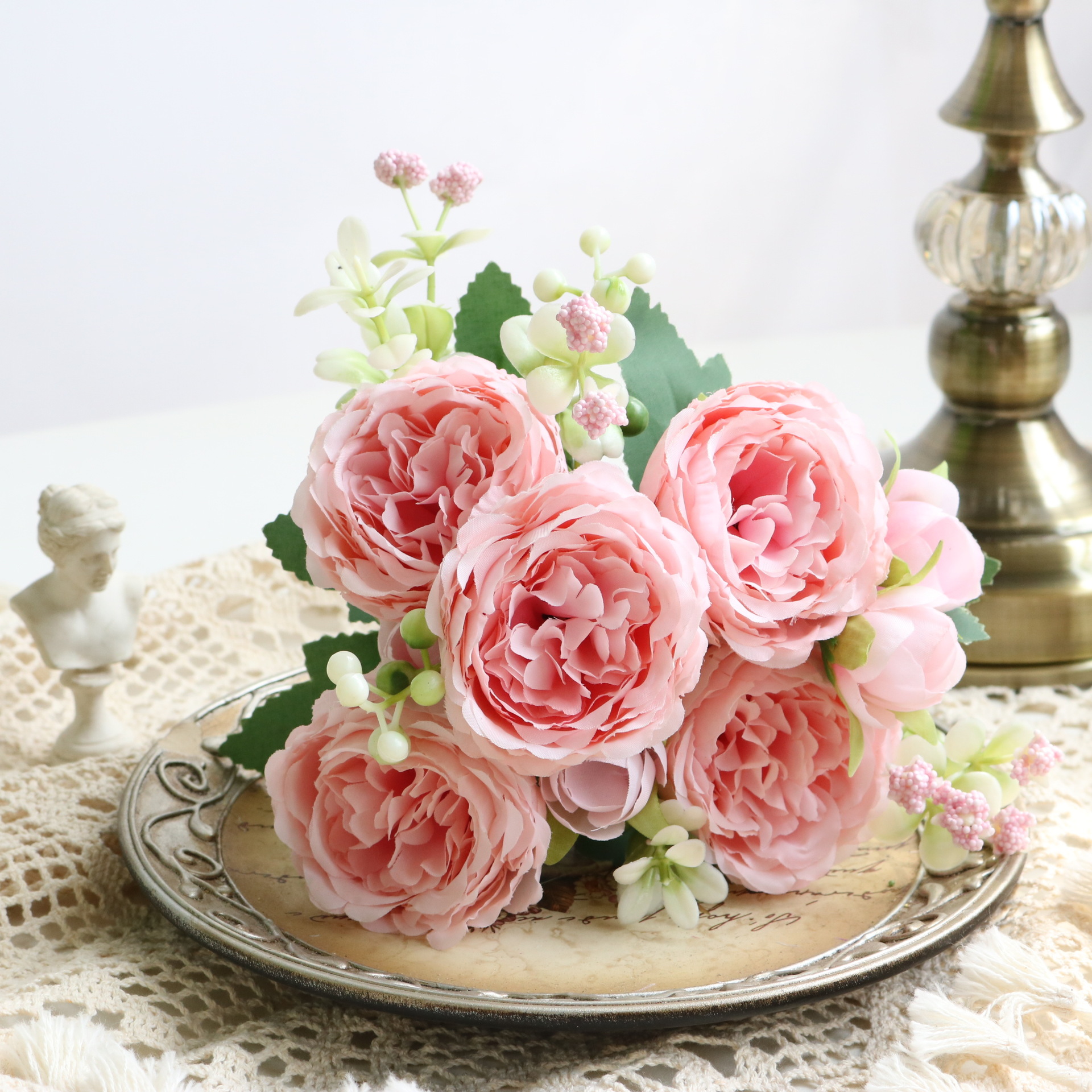 Premium Artificial Flowers Bouquet Silk Rose Hydrangea - Temu