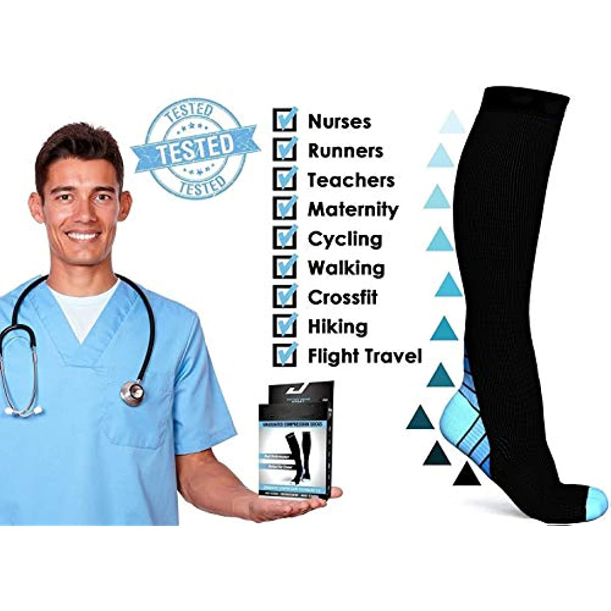 Mens Long Tube Compression Athletic Socks Calf Sport Socks - Temu