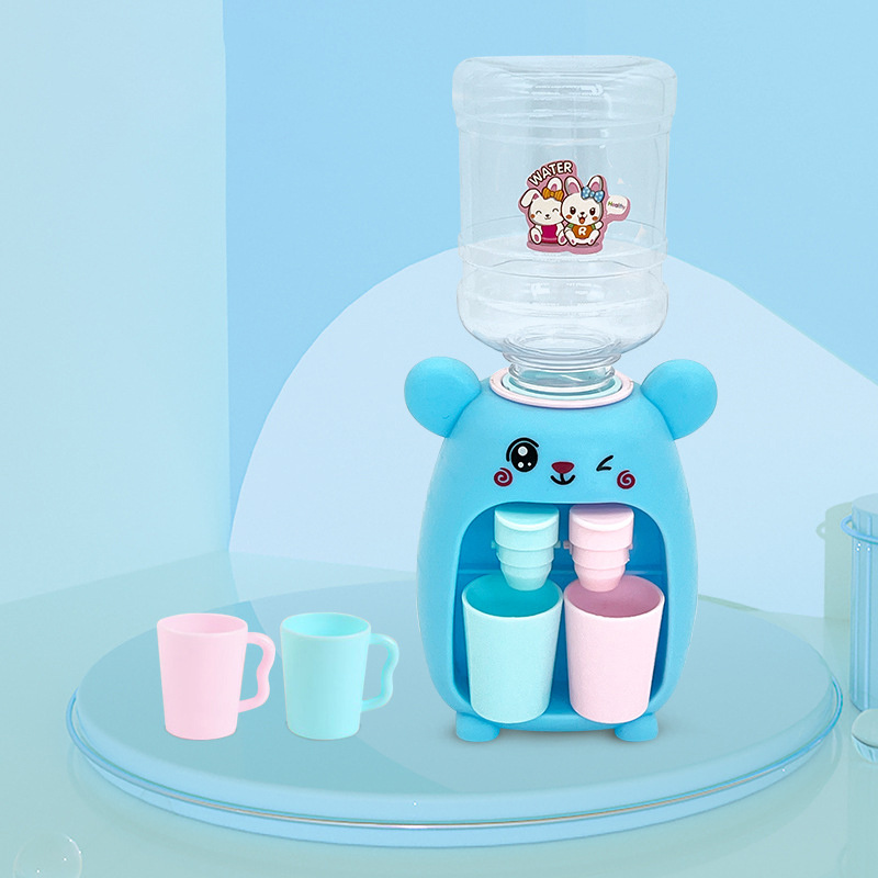 Mini Water Dispenser For Children Gift Cute Cold/warm Water Juice Milk  Drinking Fountain Cartoon Kitchen Toy