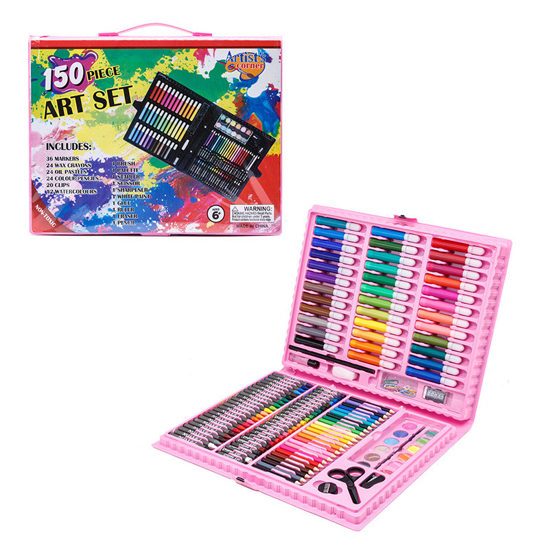 150 pcs art supplies coloring set for ages 3-6 artist drawing kits forgirls  boys sch