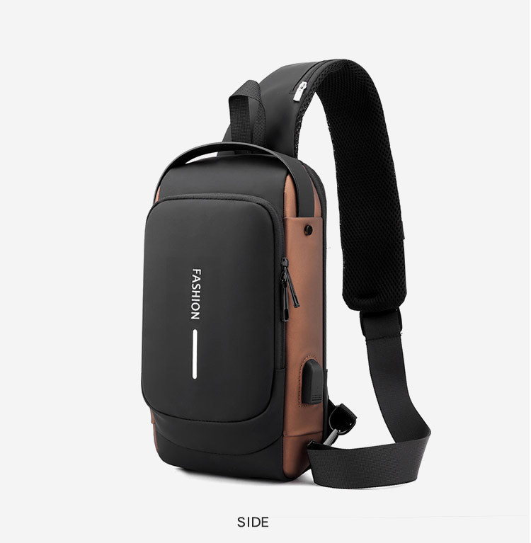 Fashion Casual Sports Combination Lock Antitheft Shoulder Messenger