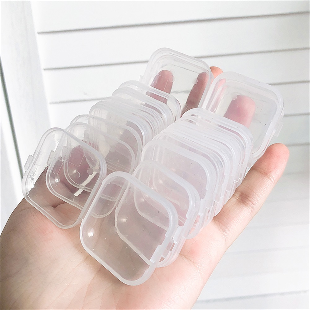 20Pack Mini Storage Containers Boxes with Lids, Clear Plastic Empty Box(L2.9  x W2 x H0.78inches) Mini Items, Accessories & Bead, Storage for  Jewelry(Earrings, Rings),Nail Art,Crafting,Fishing Parts : : Home