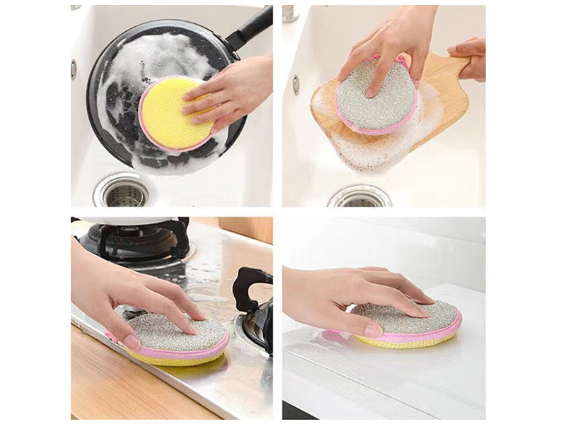  LXRZLS 5/10Pcs Double Side Dishwashing Sponge Pan Pot Dish  Cleaning Sponge Household Cleaning Tools Kitchen Tableware Dishwashing  Brush (Color : 10Pcs Green) : Health & Household