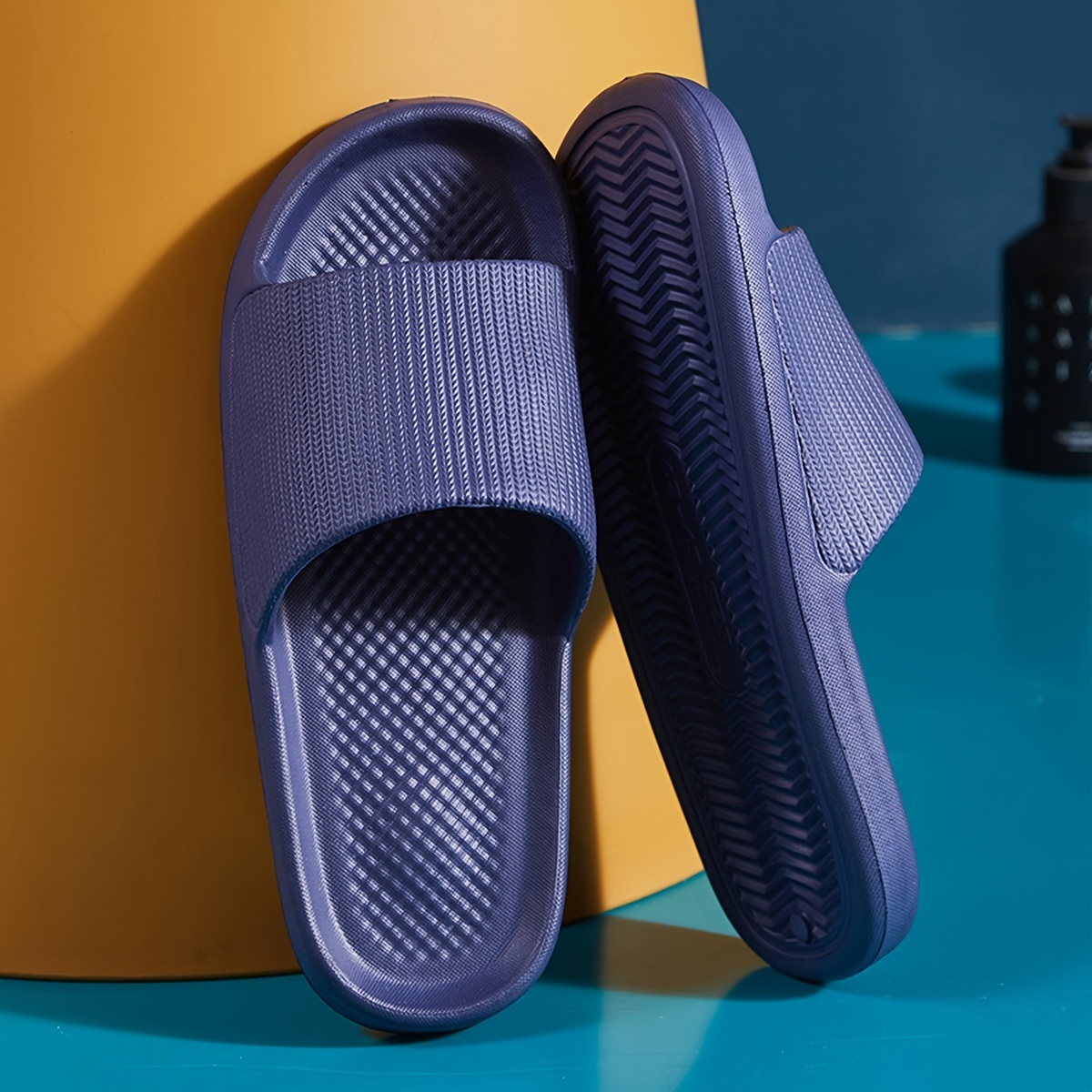 

Men Slides Lightweight Non Slip Open Toe Quick Dry Slippers For Indoor Outdoor Bathroom Beach Summer