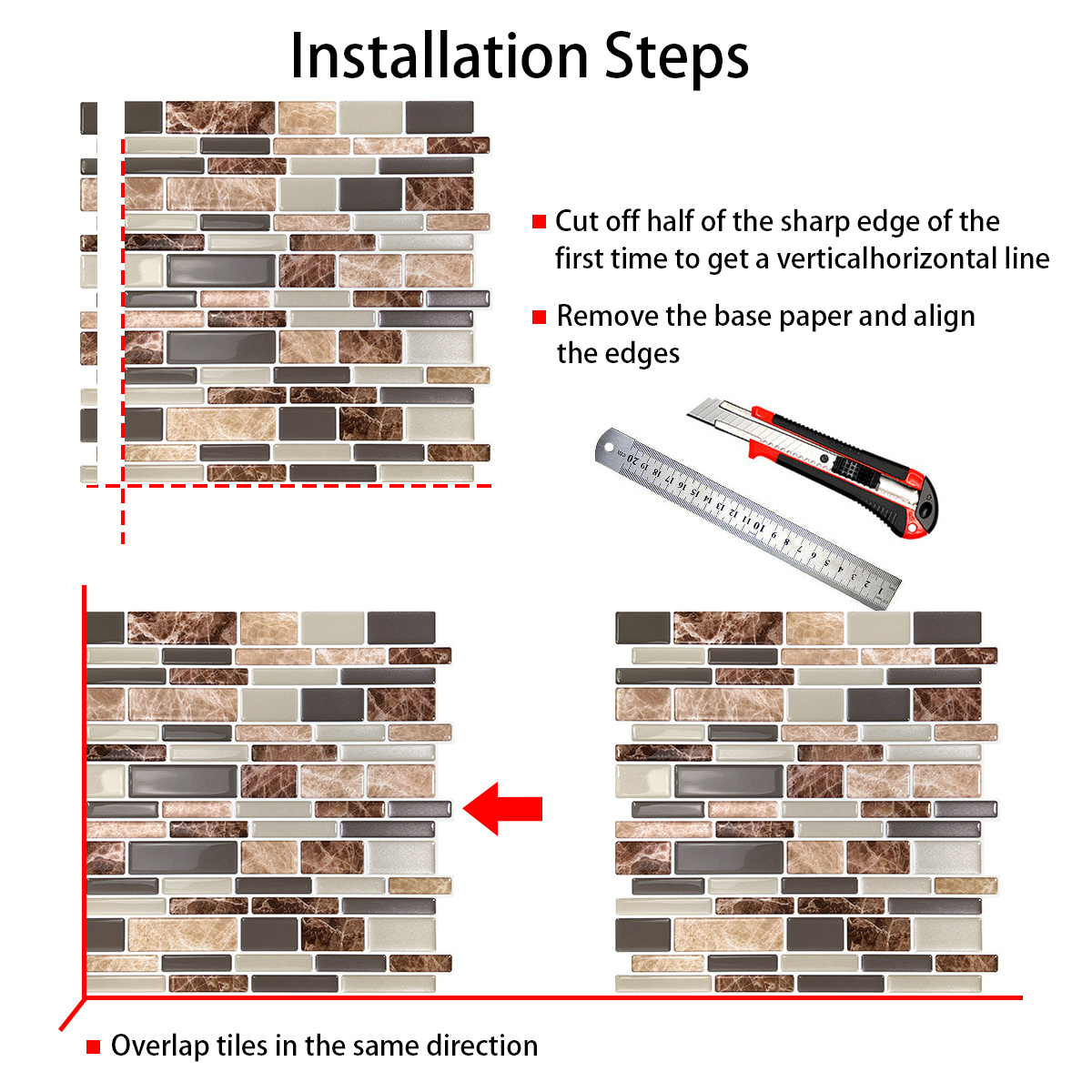 Transform Kitchen Modern Peel Stick Backsplash Tiles 12x12! Temu