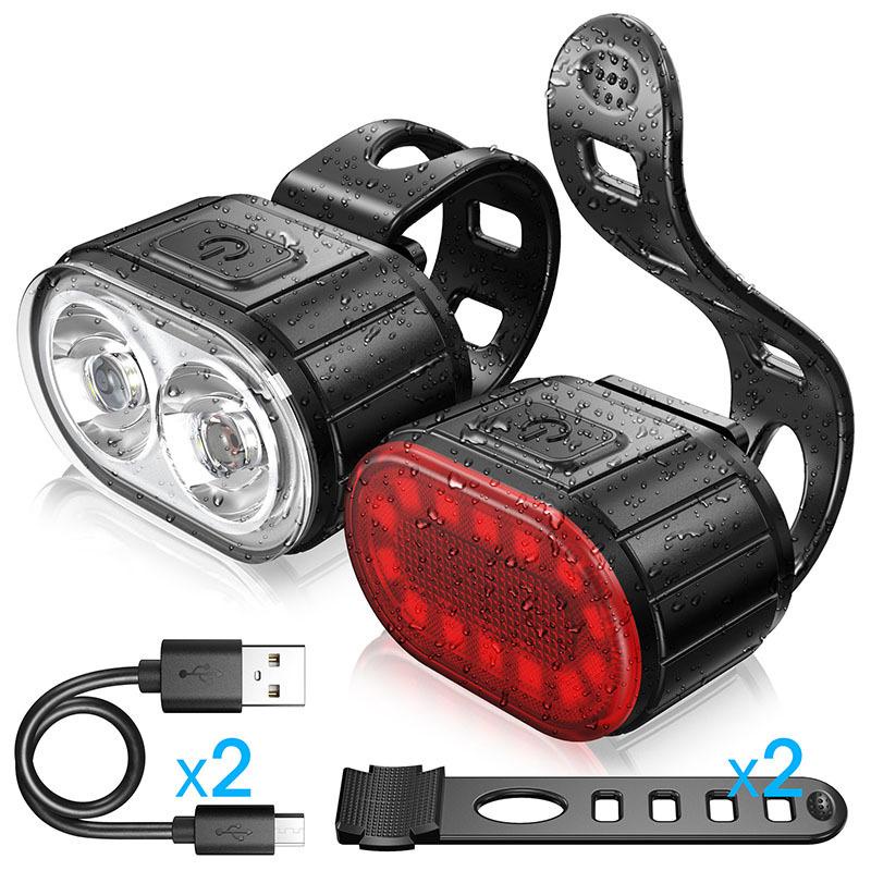 Luces Bicicleta, Luz Bici Recargable USB de 5200mAh con Batería Móvil Combo  de Luces Delantera y Trasera de LED Inteligente Lint