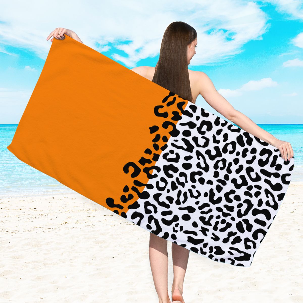 Asciugamano Spiaggia In Microfibra Motivo Leopardato 1 Pezzo - Temu Italy