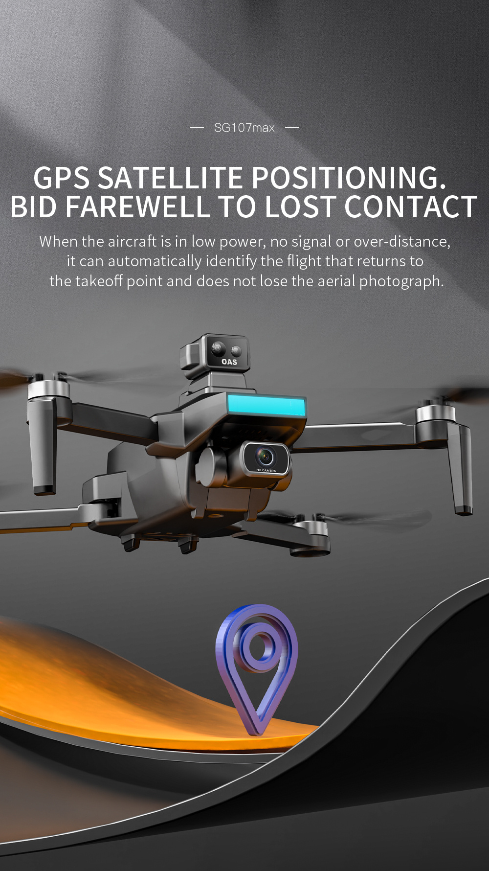 drone with gps follow obstacle avoidance hd dual camera optical flow positioning brushless motor real time transmission wifi connection app control details 1