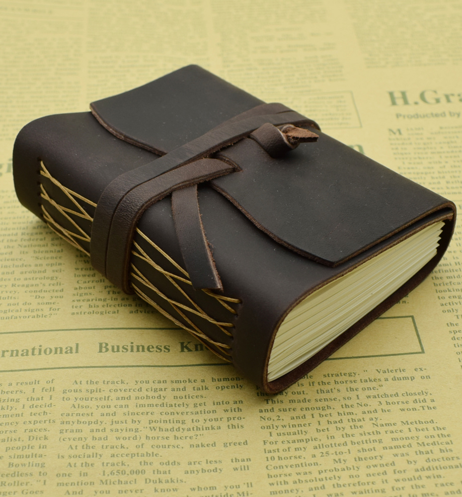 Portable Genuine Leather Notebook Nature Cowhide Note Book - Temu