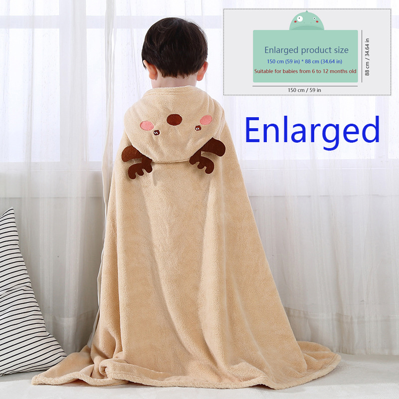Deer Shaped Baby Bath Towel with Hood, Soft & Absorbent