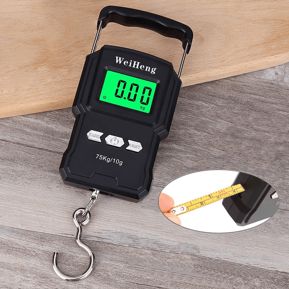 1pc Digital Fishing Scale 165lb/75kg With Backlit LCD Display Tape Measure  Suitable For Travel Family Life And Outdoors