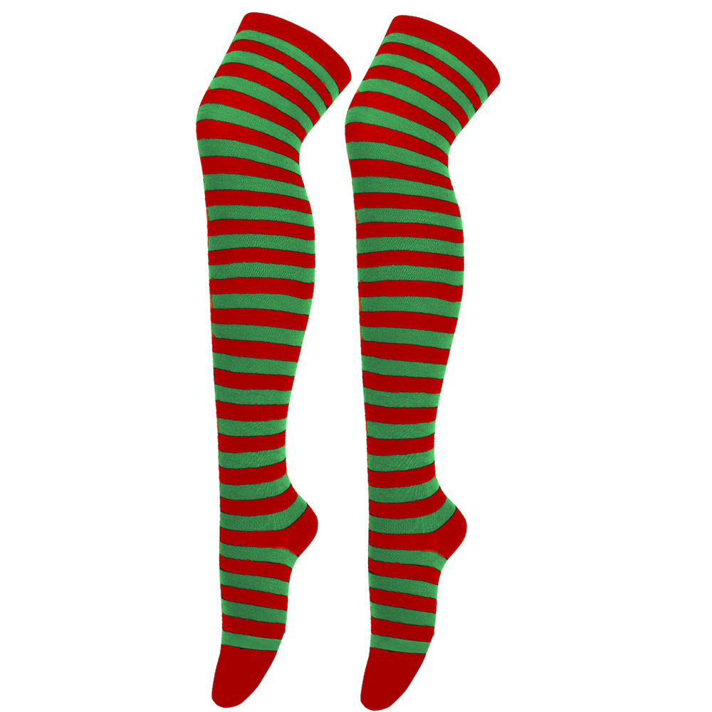 Striped Thigh High Socks Music Festival Cosplay Knee Socks - Temu
