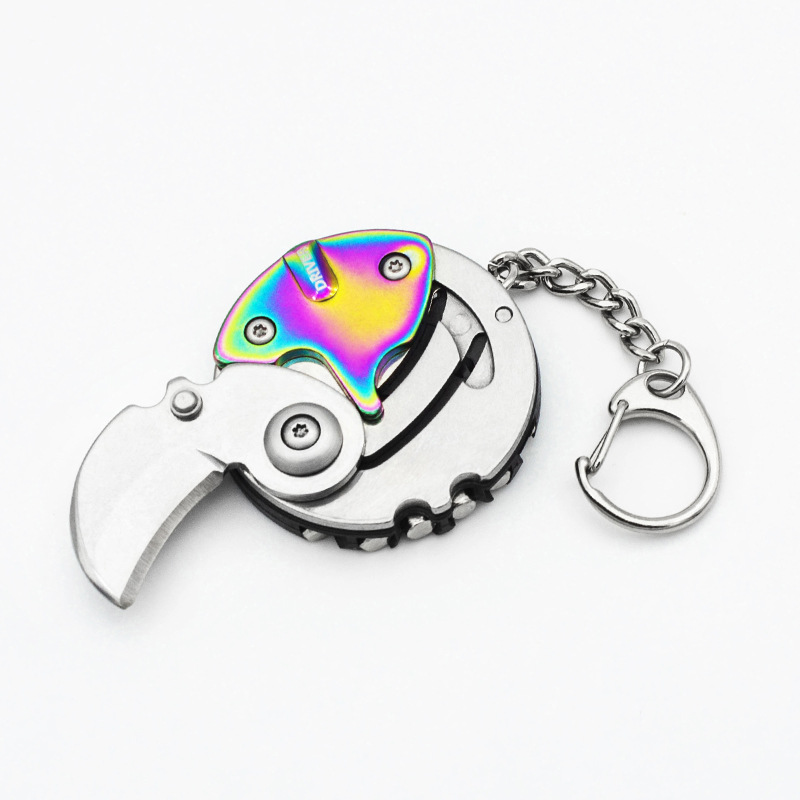 Men's Stainless Steel Keychain with Coin Holder