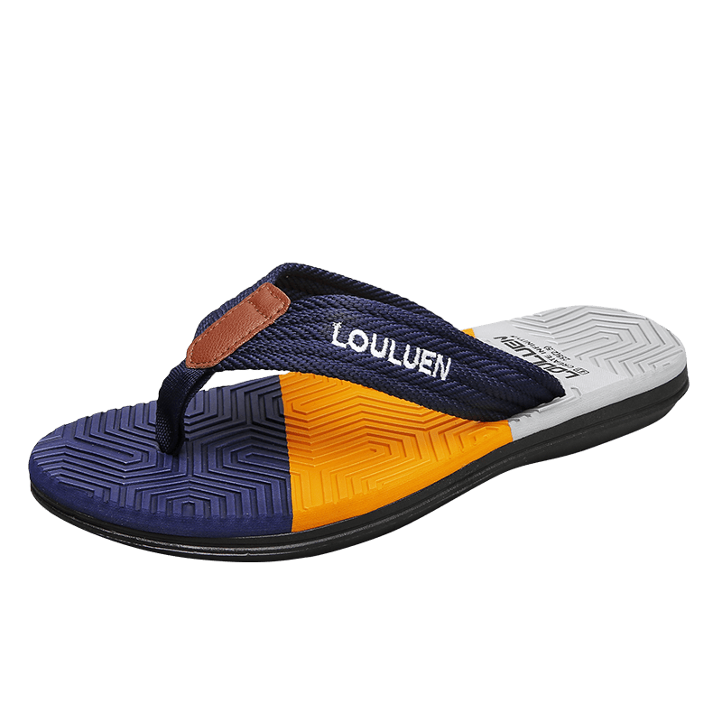 LAORENTOU Men's Flip Flops, Lightweight Comfortable Non Slip Thong Sandals  For Indoor Outdoor Beach, Summer