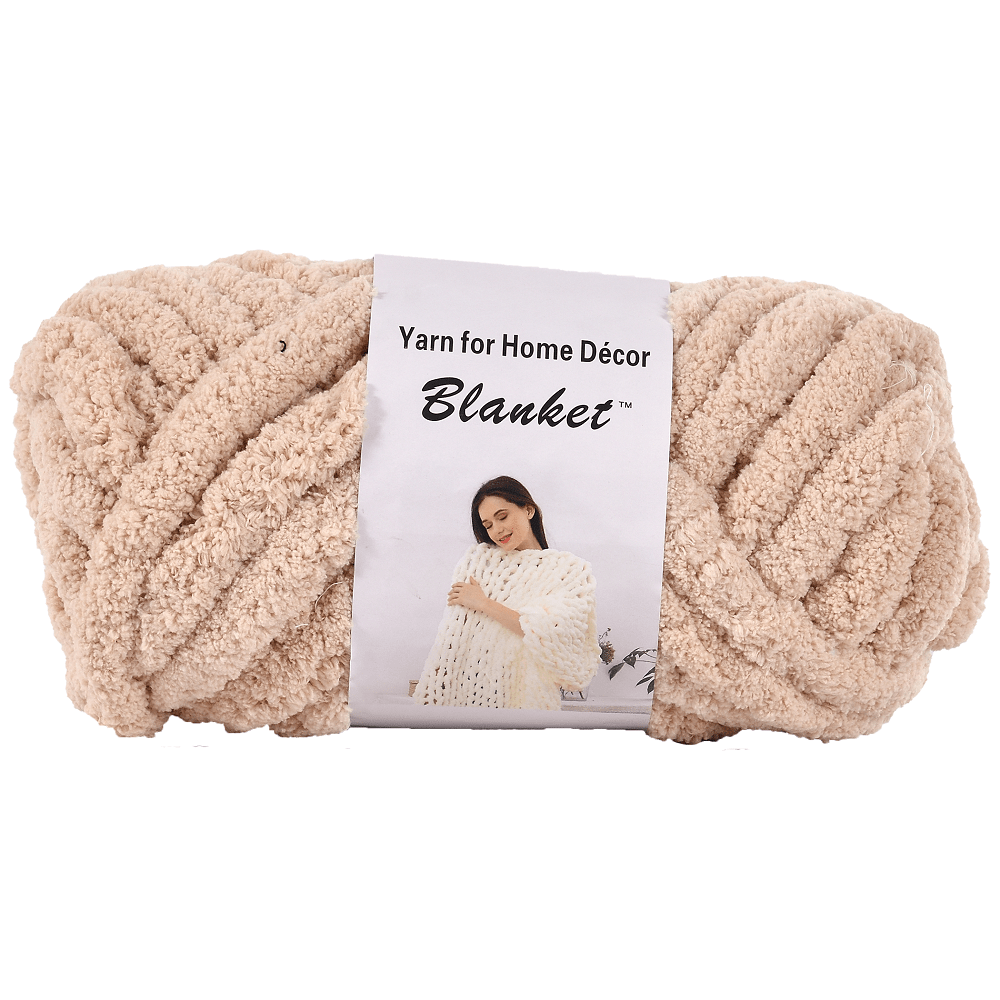Buy Beige Chenille Chunky Yarn 250g/0.55lb Hand Knitting Yarn