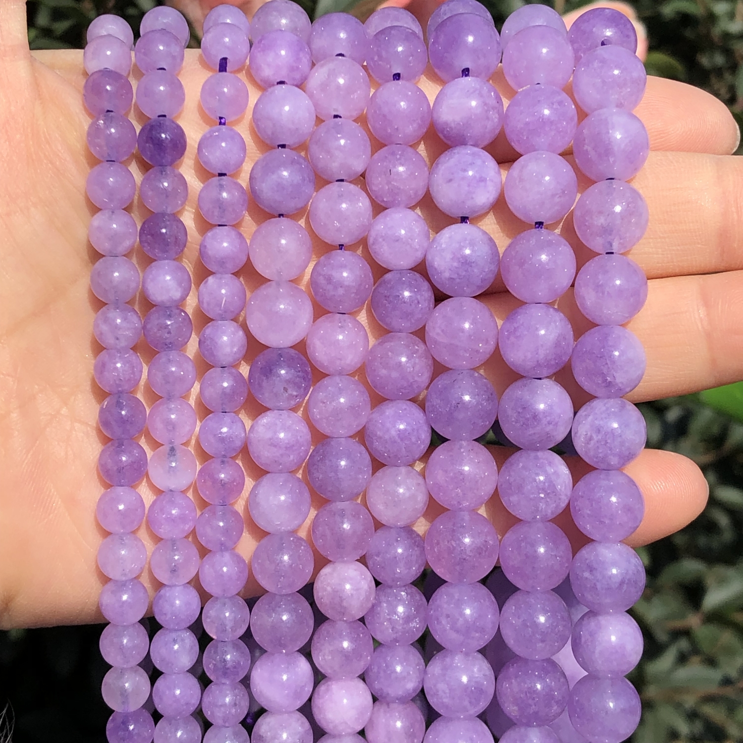 Natural Stone Amethysts Beads Round Loose Spacer Purple Crystal