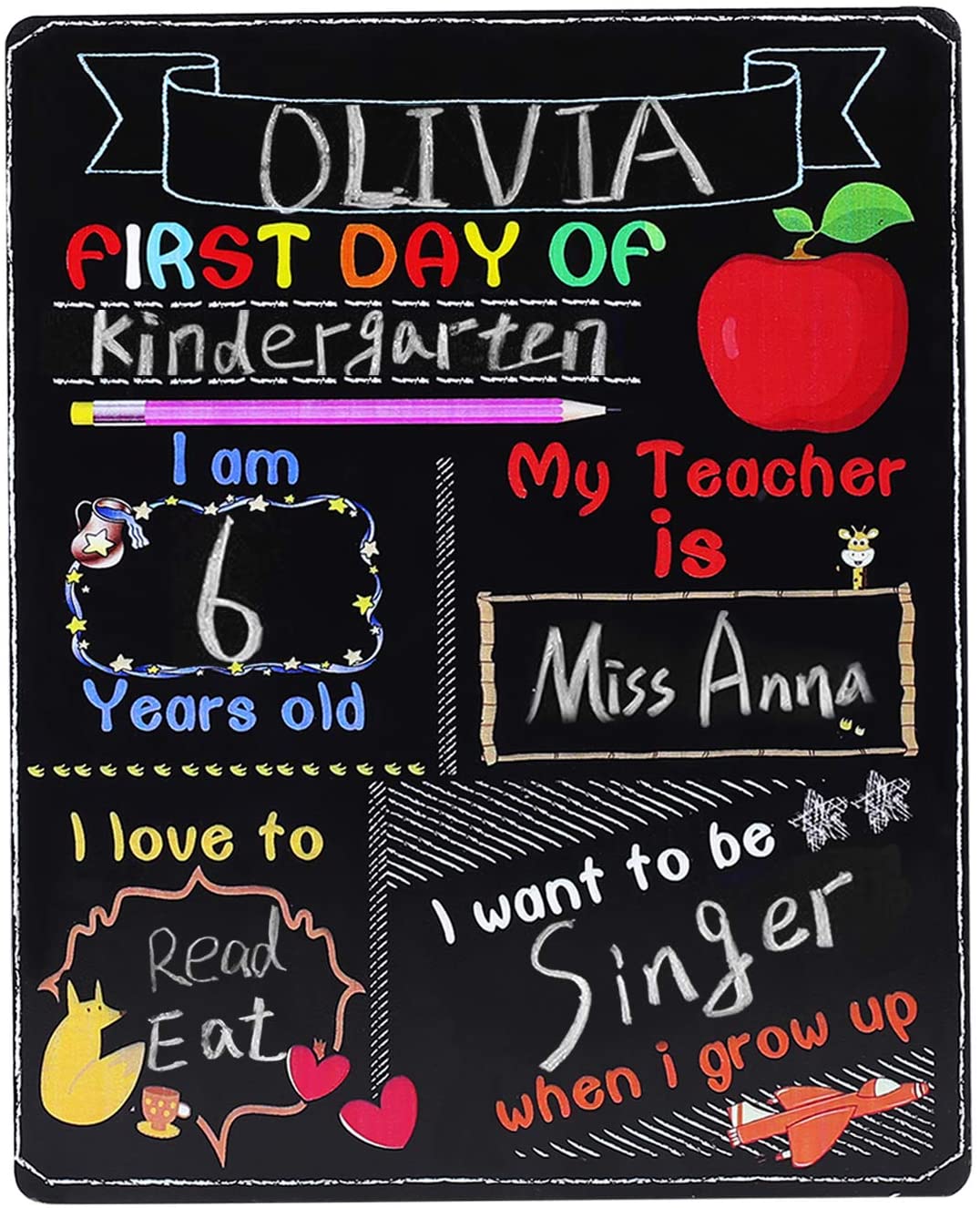 Back School Chalkboard Sign Perfect First Day Last Day - Temu