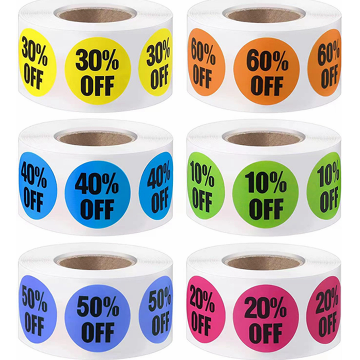 1 Inch 25% 50% Percent Off Stickers Labels, Price Labels for Retail Store  Circle Price Marker Tag Stickers Roll(500Pcs)