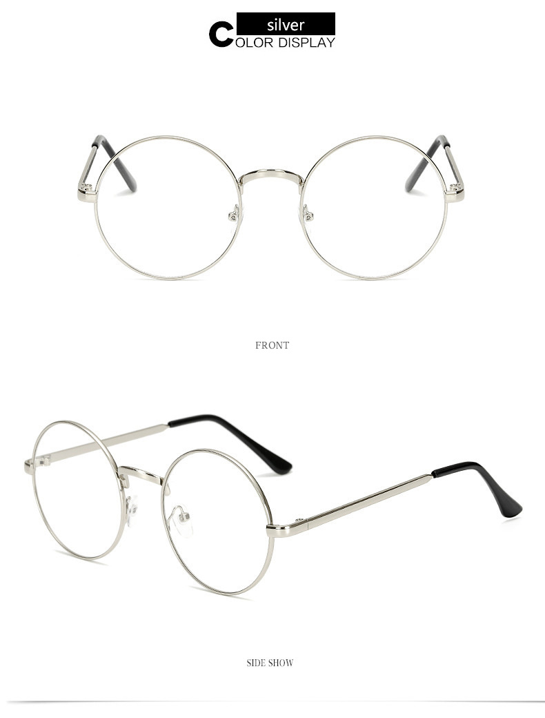 Multicolor Women's Metal Glasses Frame Round Frame Blue Temu