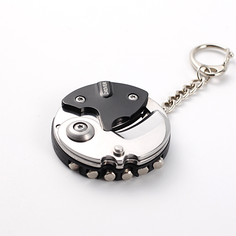 Men's Stainless Steel Keychain with Coin Holder