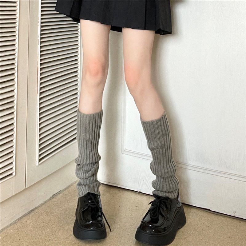 Knitted Plush Leg Warmer Comfort Classical Knee High Socks Women's ...