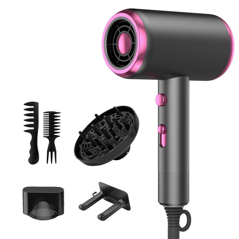 Professional Hair Dryer 1800w Powerful Ionic Hairdryer With Diffuser Blow  Dryer With 2 Speeds 3 Heating And Cool Button For Women Man Home Travel  Salon Curly And Straight Hair | High-quality &