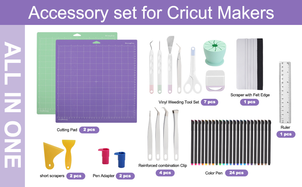 43pcs Ultimate Accessories Bundle For Cricut Makers Machine And All Explore  Air, Craft Weeding Tool Set For Vinyl, Cricut Starter Kit For Beginners,  Pros & Skilled Crafters - Arts, Crafts & Sewing 