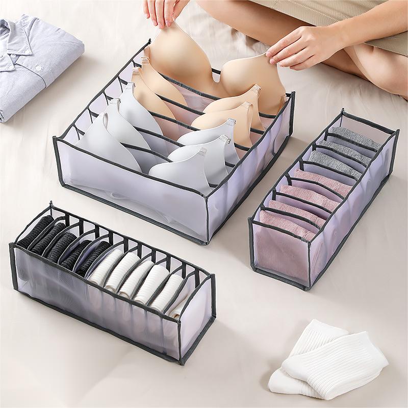 MOMISY Bra Socks Underwear Organizer Folding Closet Storage Boxes Clothes  Separated Organizer 6/7/11 Compartments