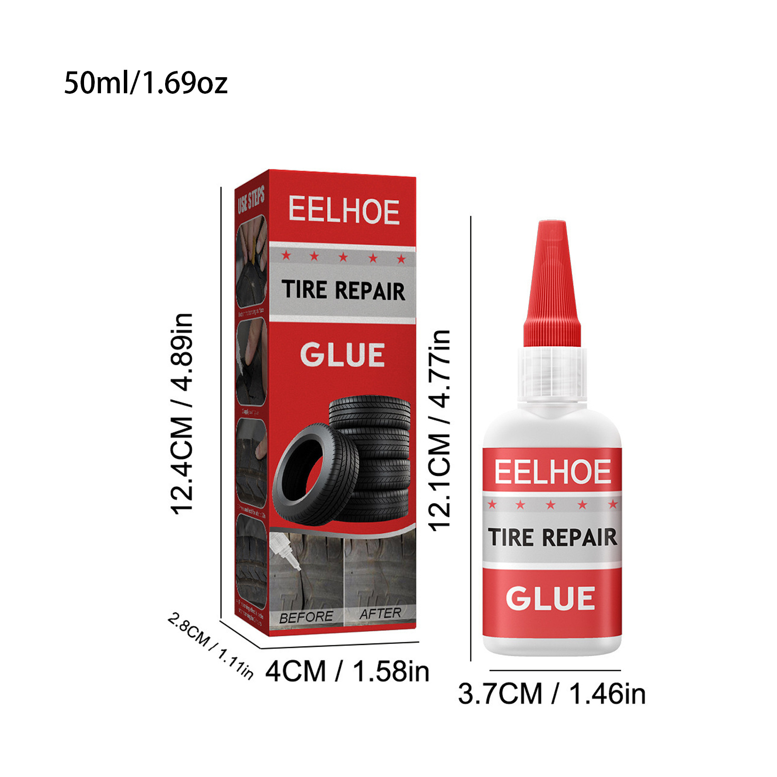 Tiitstoy Tire Rubber Glue,Rubber Adhesive,Tire Repair Glue, Can Be used for Kinds of Black Rubber Products, Fast Processing and Curing,30ml Tire