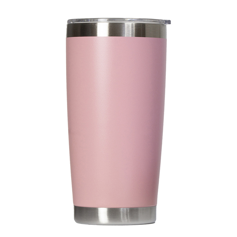 BJPKPK 20 oz Skinny Tumbler with Lid Slim Insulated Travel Coffee Cup  Stainless Steel Thermal Mug,Pink