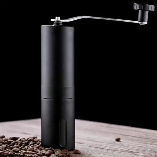 new black hand operated coffee machine german stainless steel manual coffee bean grinder household hand operated instant bean grinder portable mini details 0