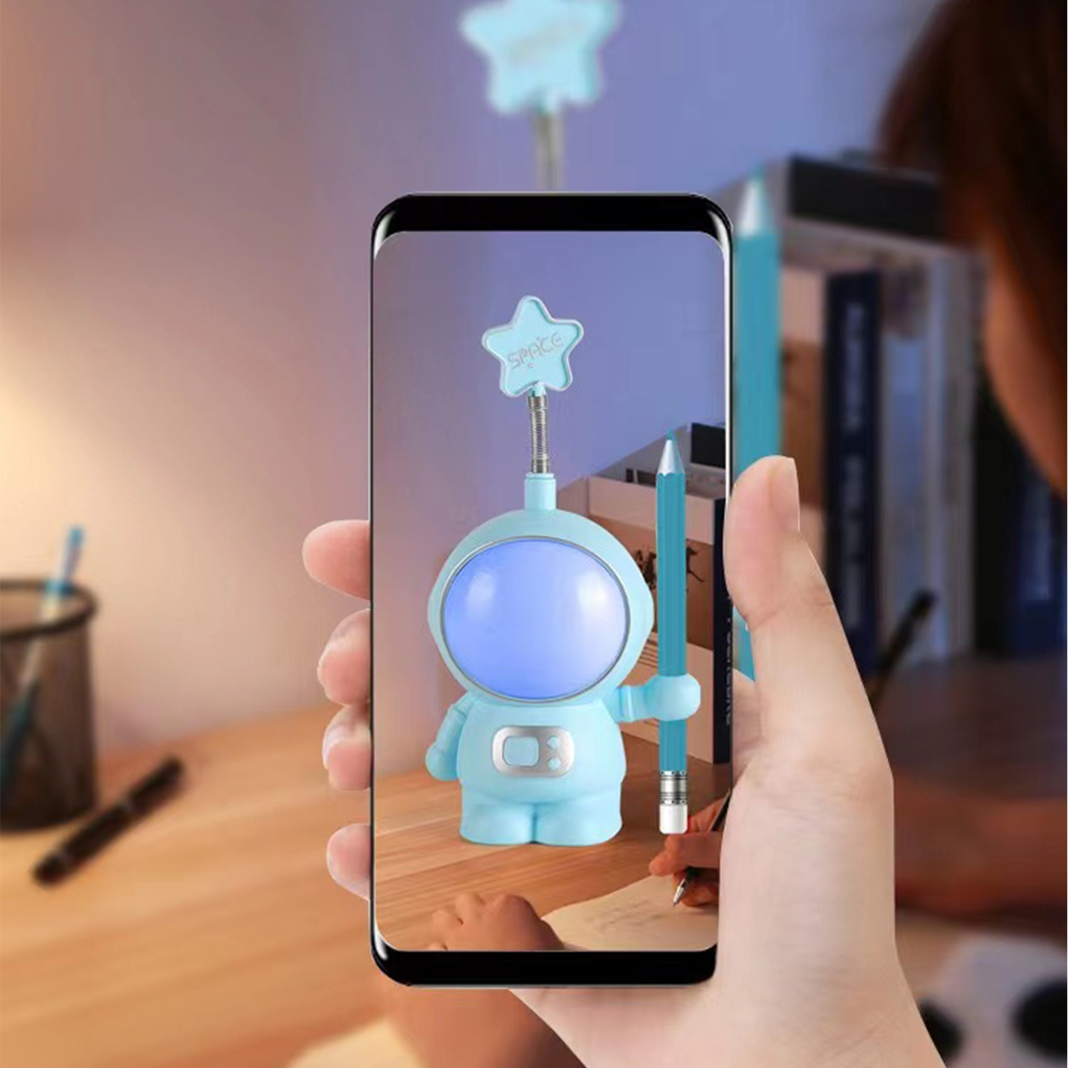 Astronaut Night Light Blue