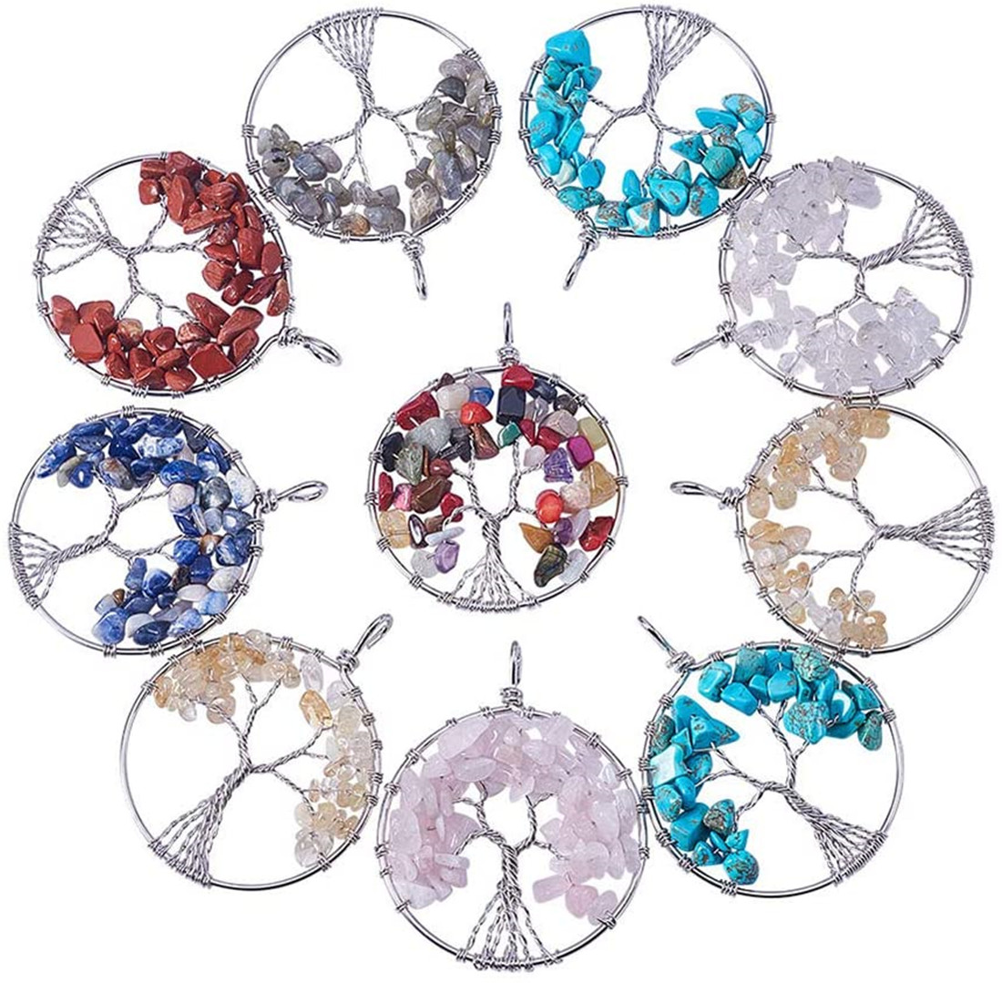 GangGangHao Natural Chip Stone Beads About 1888pcs Irregular Gemstones Healing Crystal Loose Rocks Bead Hole Drilled DIY for Bracelet Jewelry Making