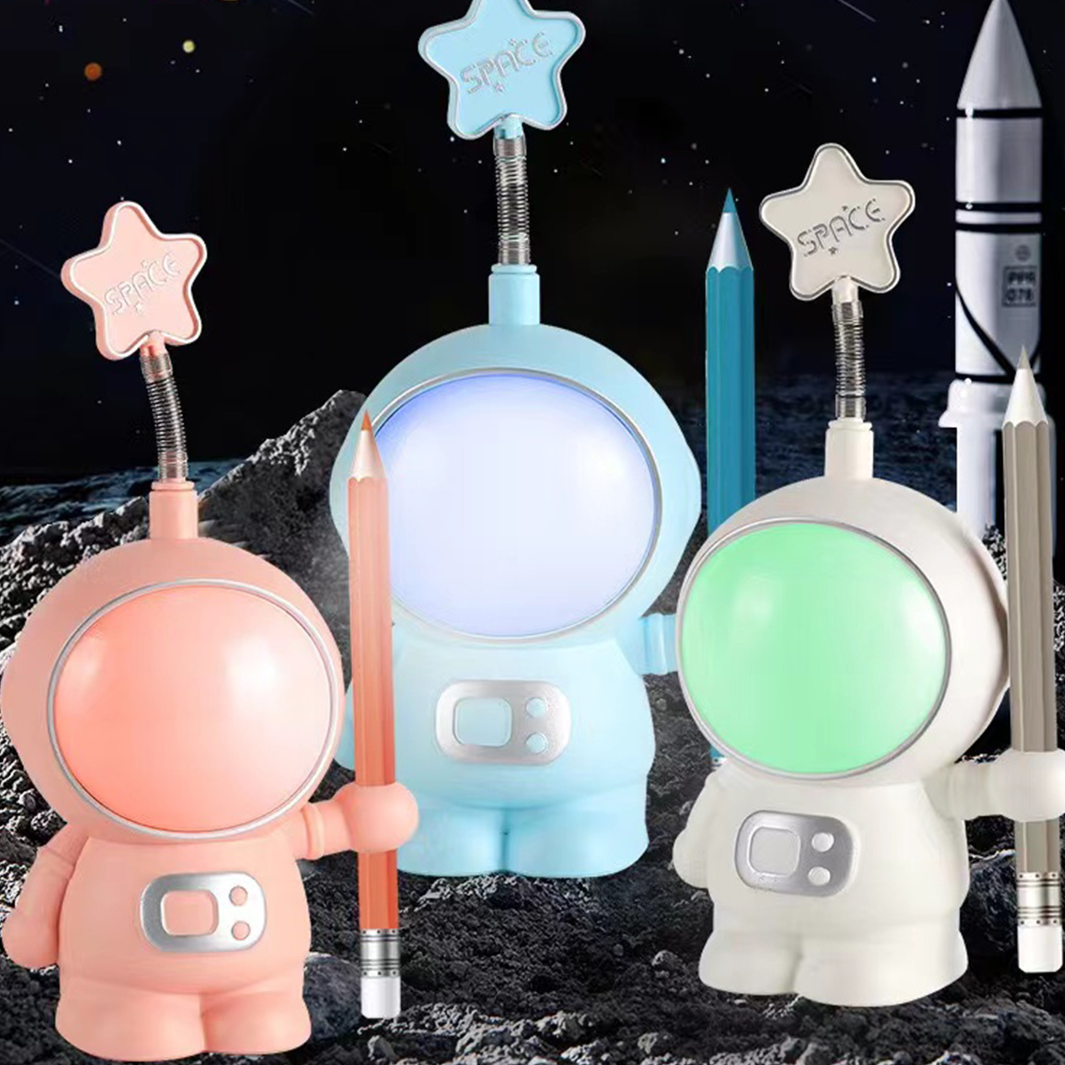 Astronaut Night Light White