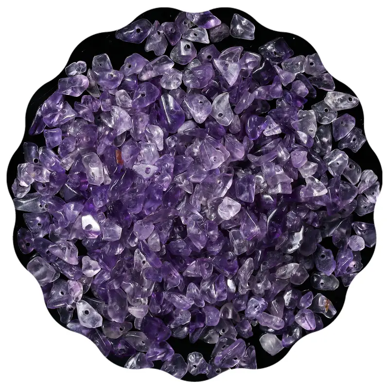 1 Box 100g Amethyst Chip Beads Chakra Chip Stones Irregular Shaped Gemstones Healing Engry Crystals Pieces for Jewelry Making DIY Craft Decoration