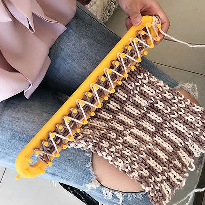 Random Color Weaving Loom Knitting Kit Plastic Pompom Sock - Temu